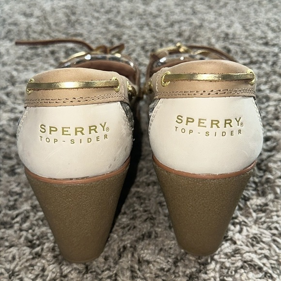 Sperry Top Sider leopard print wedges Sz 10M - Picture 6 of 8